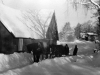 Snösvängen med hästar